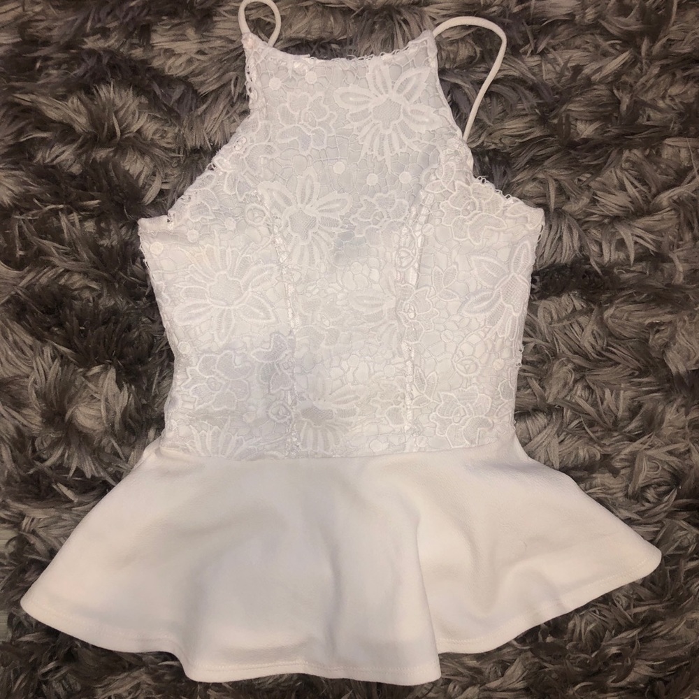 White lace shirt